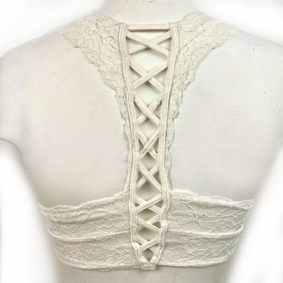 GUESS Halter Lace Up Back Bralette XS - Picture 2 of 2